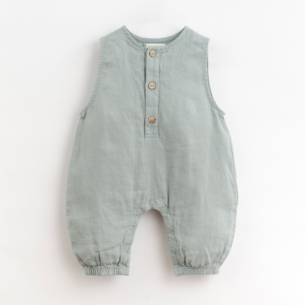 Linen Baby Jumpsuit With Crotch Opening - Care