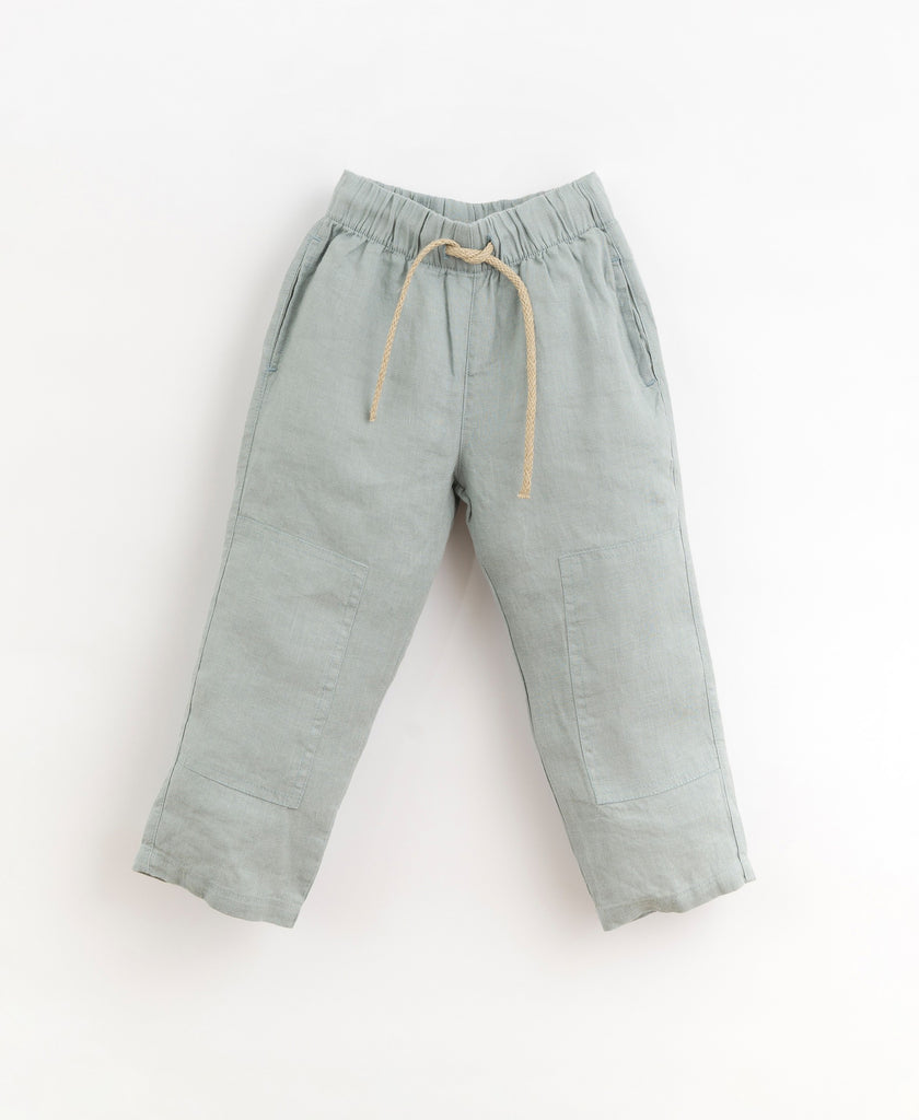 Beige Linen Drawstring Pants | AEXAE
