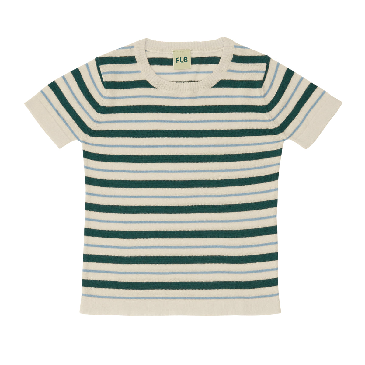 Striped T-shirt - Ecru/Deep Green