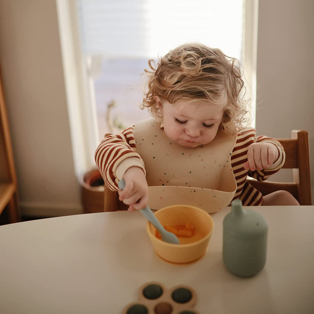 Mushie Silicone Feeding Spoons Stone/Cloudy Mauve