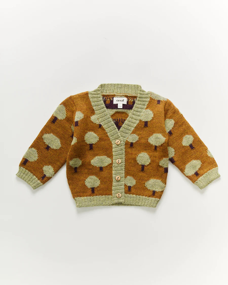 OEUF NYC Tree Motif Cardigan Acorn OEUF NYC Tree Motif Cardigan Acorn